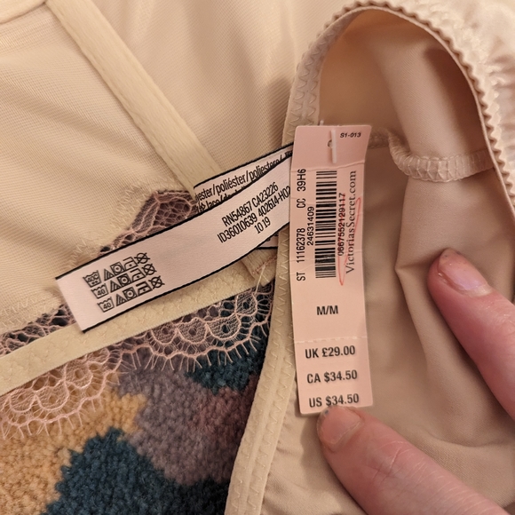 Victoria's Secret Bustier and Panty Set Pale Peach and Light Pink 34C & Medium - Picture 15 of 16